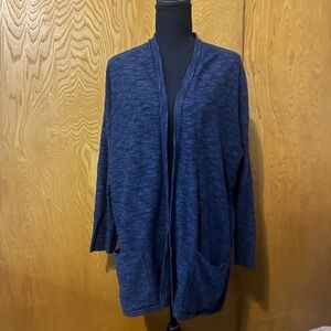 J. Jill Deep Blue Open Front Cardigan